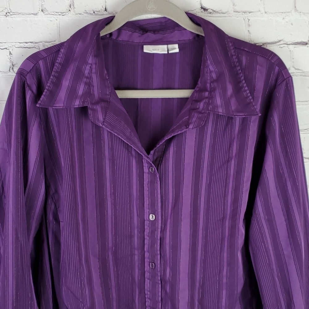 Apt 9 Purple Button Down Dress Shirt 2X - Picture 2 of 6